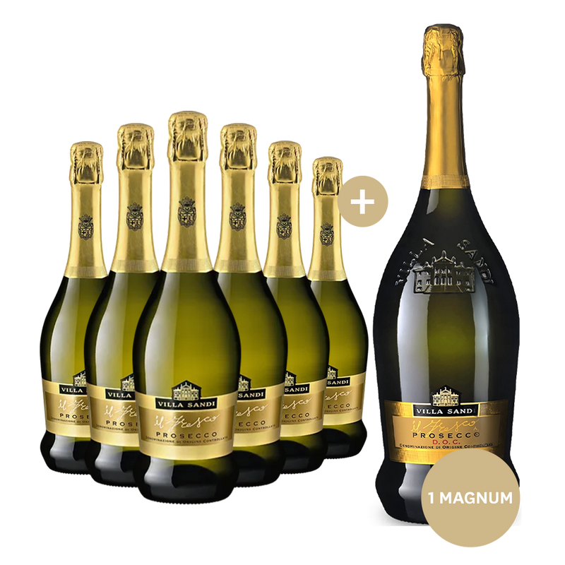 6 flessen Villa Sandi Il Fresco Prosecco Spumante Brut + gratis magnum