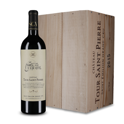 6 flessen Saint-Émilion Grand Cru in houten kistje 2015